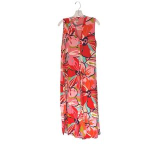 Natori Maxi Dress Floral Colorful Sleeveless Feminine Dainty Resort Medium